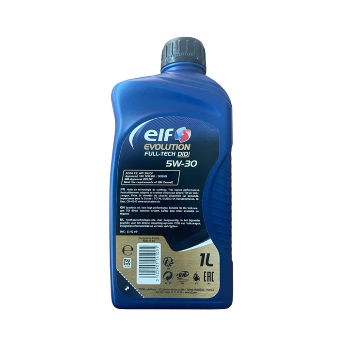 Engine Oil ELF 5W-30 EVOL FULLTECH DID 1 L 225745 | PriusParts.lt