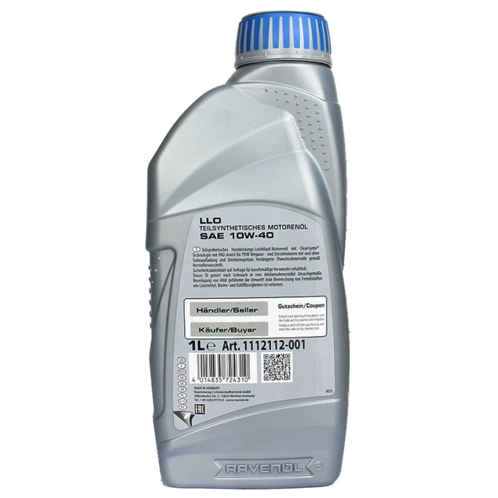 Engine Oil RAVENOL 10W-40 LLO CLEANSYNTO 1 L 1112112-001-01-999 | PriusParts.lt