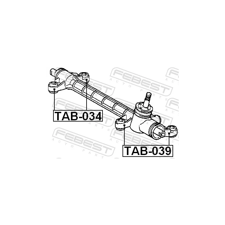 Prius II (XW20) 2003–2009 Mounting, steering gear FEBEST TAB-039 | PriusParts.lt