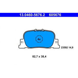 Prius II (XW20) 2003–2009 Brake Pad Set, disc brake ATE 13.0460-5676.2 | PriusParts.lt