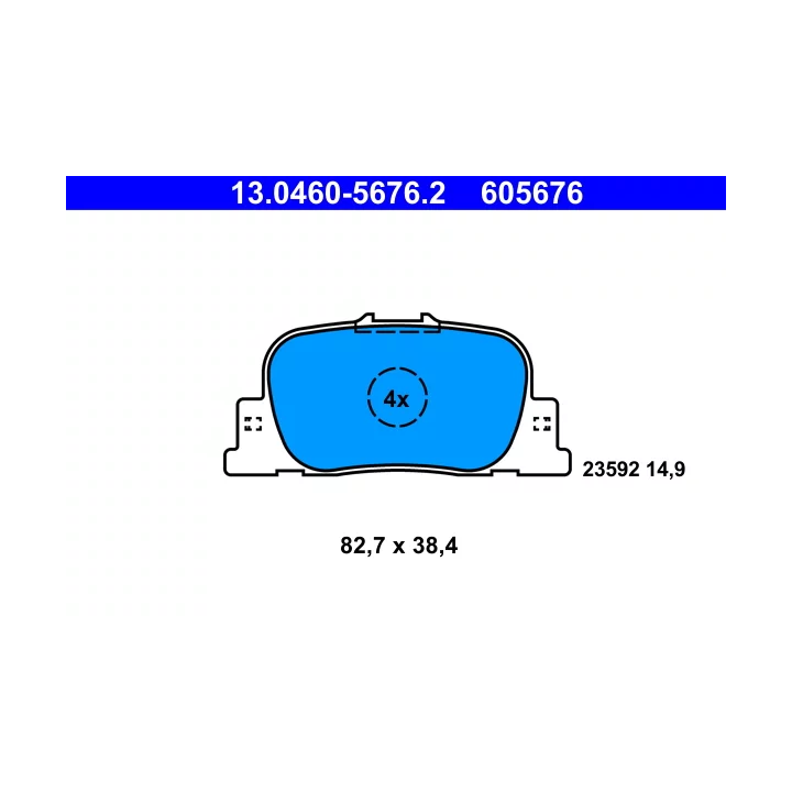 Prius II (XW20) 2003–2009 Brake Pad Set, disc brake ATE 13.0460-5676.2 | PriusParts.lt