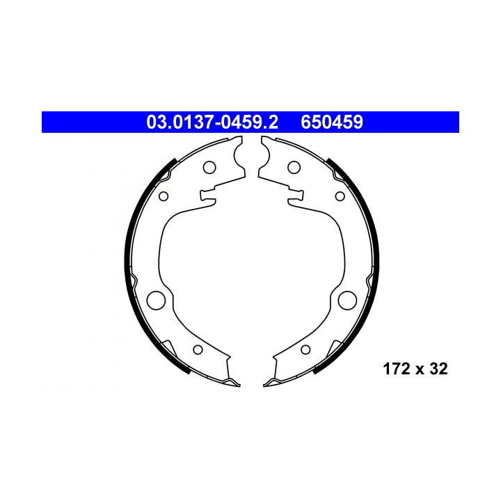 Toyota Prius Brake Shoe Set, parking brake ATE 03.0137-0459.2 | PriusParts.lt