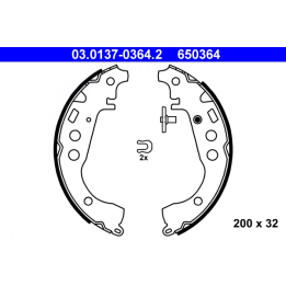 Prius II (XW20) 2003–2009 Brake Shoe Set ATE ATE03.0137-0364.2 | PriusParts.lt