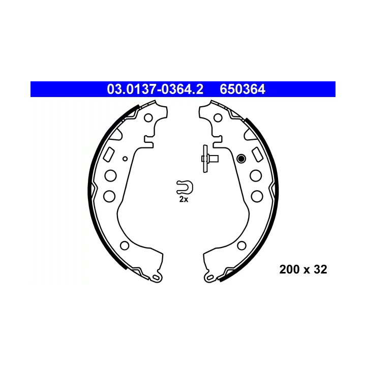 Prius II (XW20) 2003–2009 Brake Shoe Set ATE 03.0137-0364.2 | PriusParts.lt