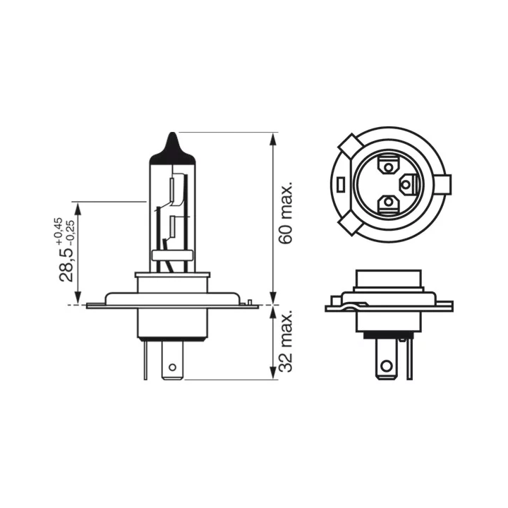 Toyota Prius Tolimųjų šviesų žibinto lemputė BOSCH 1 987 301 040 | PriusParts.lt