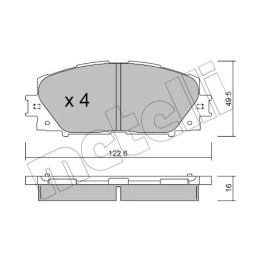 Toyota Prius Brake Pad Set, disc brake METELLI MET22-0745-1 | PriusParts.lt