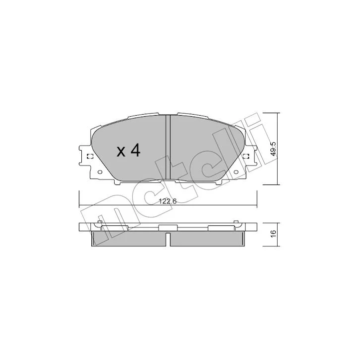 Toyota Prius Brake Pad Set, disc brake METELLI 22-0745-1 | PriusParts.lt