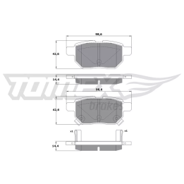 Prius III (XW30) 2009–2015 Brake Pad Set, disc brake TOMEX BRAKES TX15-01 | PriusParts.lt
