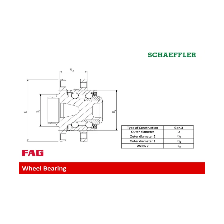 Toyota Prius Wheel Bearing Kit SCHAEFFLER FAG 713 | PriusParts.lt