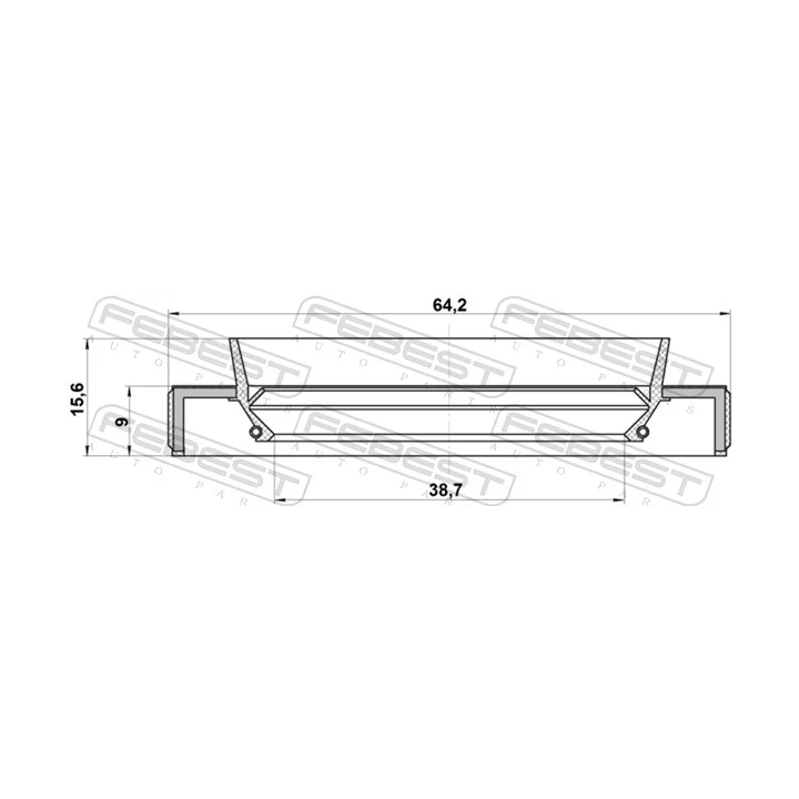 Toyota Prius Shaft Seal, drive shaft FEBEST 95HBY-40640916R | PriusParts.lt