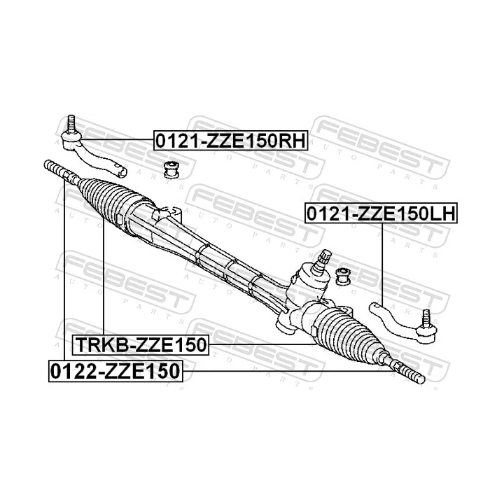 Toyota Prius Inner Tie Rod FEBEST 0122-ZZE150 | PriusParts.lt