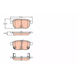 Toyota Prius Brake Pad Set, disc brake TRW GDB3454 | PriusParts.lt