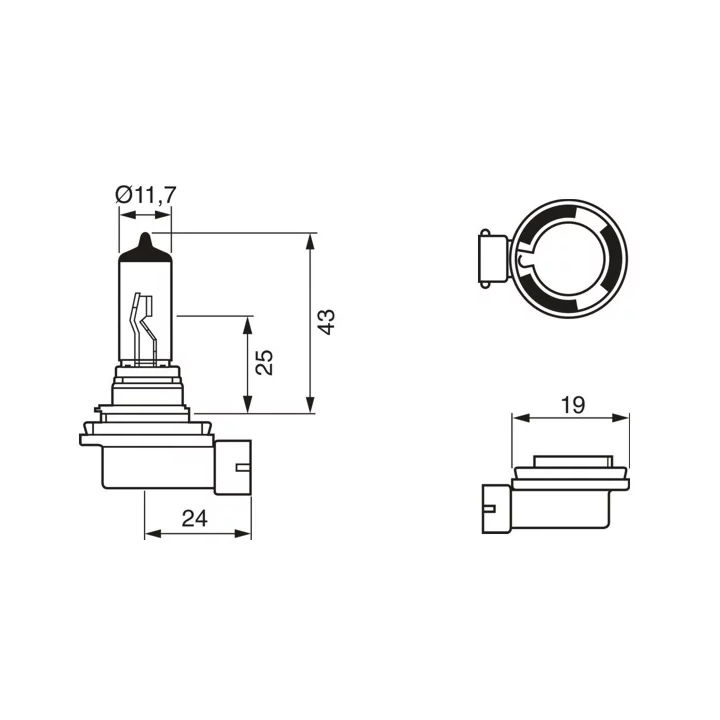 Toyota Prius Bulb, high beam headlight BOSCH 987 | PriusParts.lt