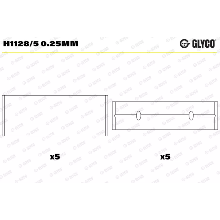 Toyota Prius Alkūninio veleno guolio įdėklas GLYCO H1128/5 0.25MM | PriusParts.lt