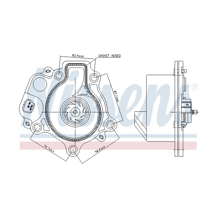 Toyota Prius Water Pump, engine cooling NISSENS 831074 | PriusParts.lt