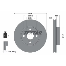 Prius I (XW10) 1997–2003 Brake Disc TEXTAR 92125903 | PriusParts.lt