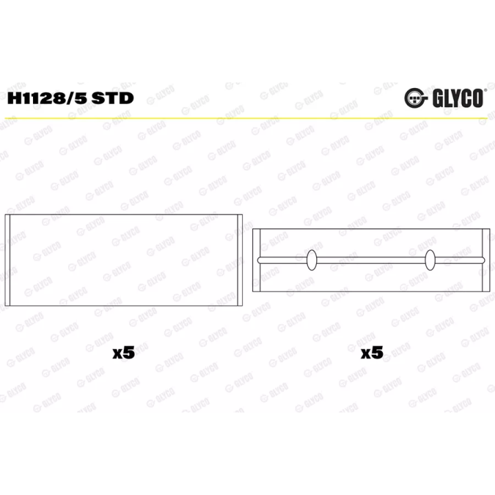 Toyota Prius Crankshaft Bearing Shell GLYCO H1128/5 STD | PriusParts.lt