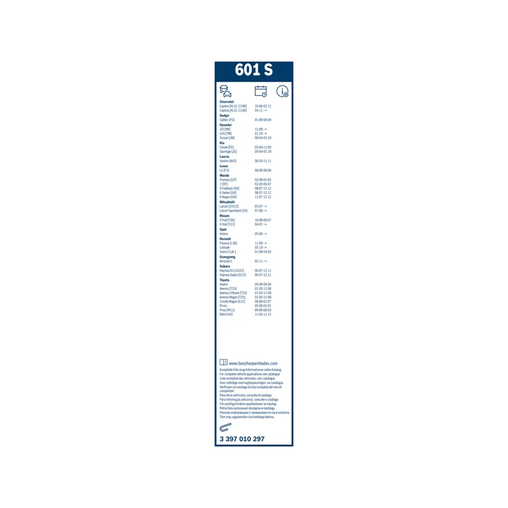 Prius I (XW10) 1997–2003 Wiper Blade BOSCH 397 | PriusParts.lt