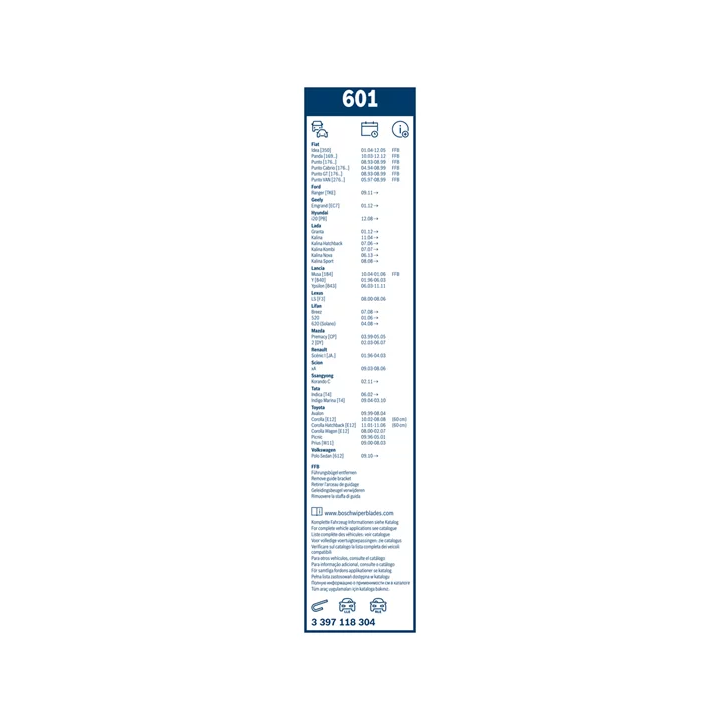 Prius I (XW10) 1997–2003 Wiper Blade BOSCH 3 397 118 304 | PriusParts.lt
