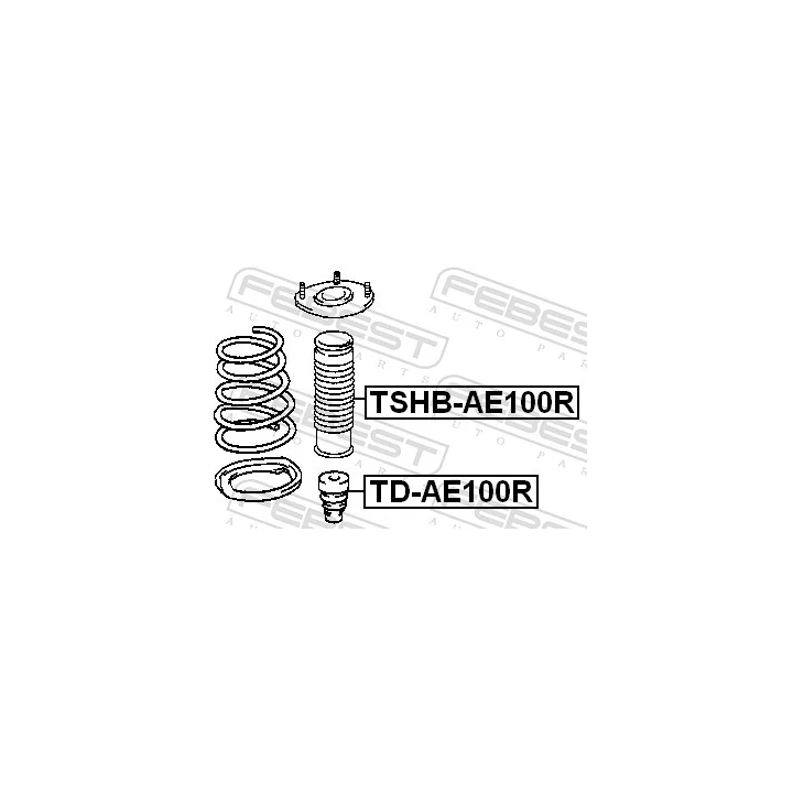 Prius I (XW10) 1997–2003 Rubber Buffer, suspension FEBEST TD-AE100R | PriusParts.lt