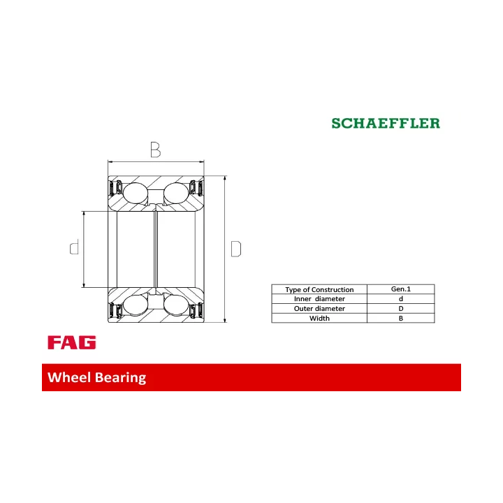 Prius I (XW10) 1997–2003 Rato guolio komplektas SCHAEFFLER FAG 713 6187 80 | PriusParts.lt