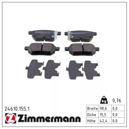 Toyota Prius Stabdžių kaladėlių komplektas ZIMMERMANN 24610.155.1 | PriusParts.lt