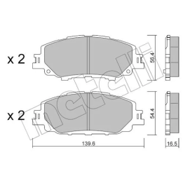 Toyota Prius Stabdžių kaladėlių komplektas METELLI MET22-1235-0 | PriusParts.lt