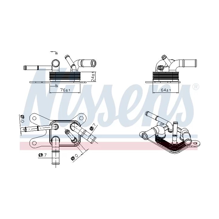Toyota Prius Automatinės pavarų dėžės alyvos aušintuvas NISSENS 91529 | PriusParts.lt