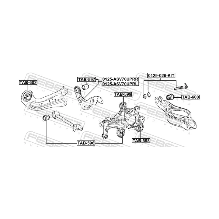 Toyota Prius Ratų išvirtimo reguliavimo varžtas FEBEST 0129-026-KIT | PriusParts.lt