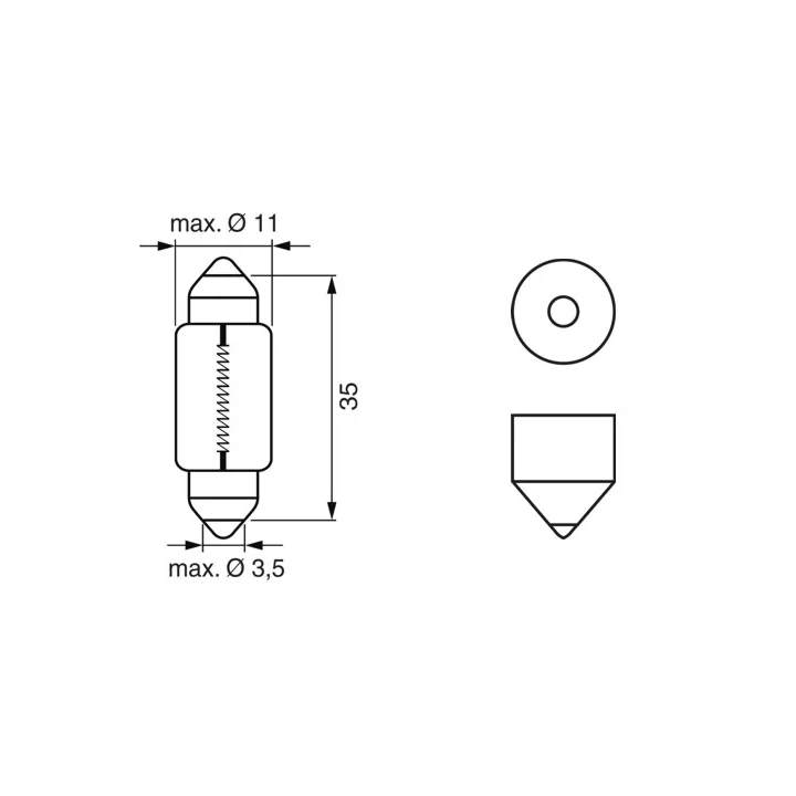 Prius IV PHV / Plug-in (XW52) Bulb, licence plate light BOSCH 1 987 301 004 | PriusParts.lt