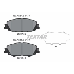 Prius IV PHV / Plug-in (XW52) Brake Pad Set, disc brake TEXTAR 2621701 | PriusParts.lt