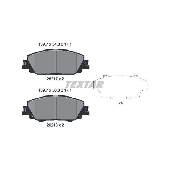 Prius IV PHV / Plug-in (XW52) Brake Pad Set, disc brake TEXTAR 2621701 | PriusParts.lt