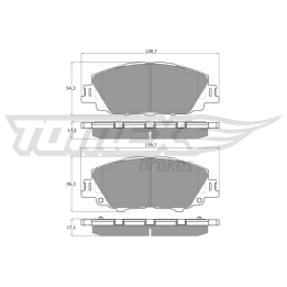 Prius IV PHV / Plug-in (XW52) Brake Pad Set, disc brake TOMEX BRAKES TX60-71 | PriusParts.lt