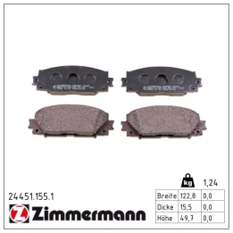 Toyota Prius Brake Pad Set, disc brake ZIMMERMANN 24451.155.1 | PriusParts.lt