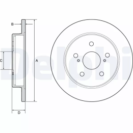 Prius V (XW60) 2023– Brake Disc DELPHI DELBG4928C | PriusParts.lt