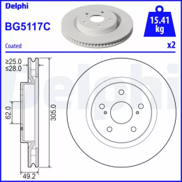 Prius V (XW60) 2023– Brake Disc DELPHI BG5117C | PriusParts.lt