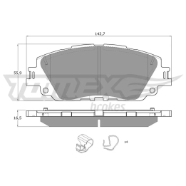 Prius V (XW60) 2023– Stabdžių kaladėlių komplektas TOMEX BRAKES TX 19-64 | PriusParts.lt