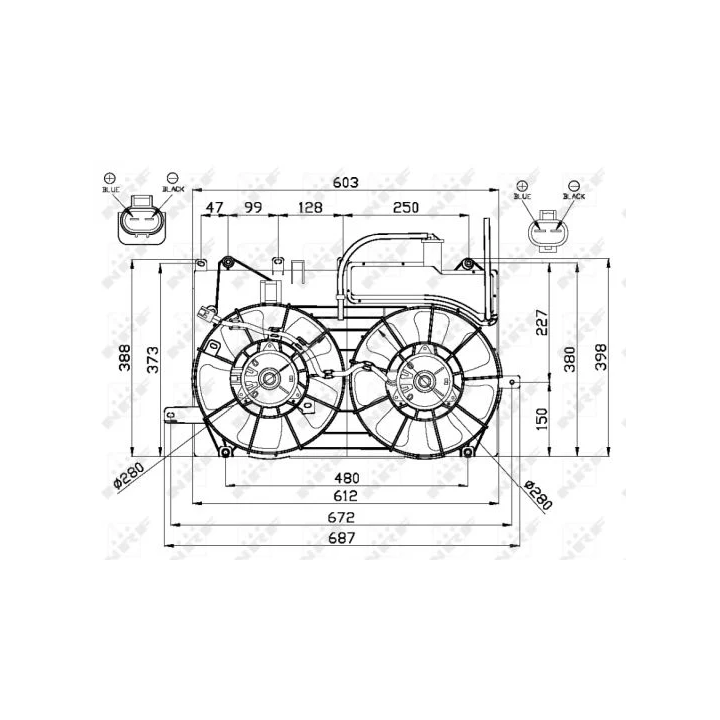 Prius II (XW20) 2003–2009 Fan, engine cooling NRF 47673 | PriusParts.lt