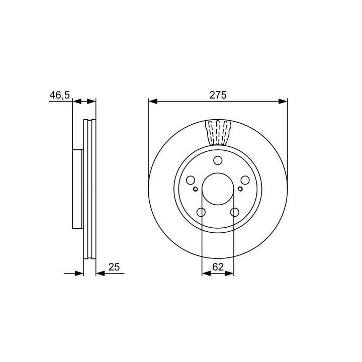 Prius+ (ZVW40/41) 2011–2021 Brake Disc BOSCH 986 | PriusParts.lt