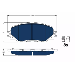 Prius+ (ZVW40/41) 2011–2021 Brake Pad Set, disc brake TRW GDB3425BTE | PriusParts.lt