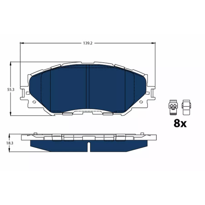 Prius+ (ZVW40/41) 2011–2021 Brake Pad Set, disc brake TRW GDB3425BTE | PriusParts.lt