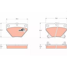 Prius II (XW20) 2003–2009 Brake Pad Set, disc brake TRW GDB3243 | PriusParts.lt