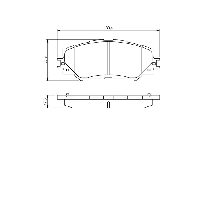 Prius+ (ZVW40/41) 2011–2021 Stabdžių kaladėlių komplektas BOSCH 986 | PriusParts.lt