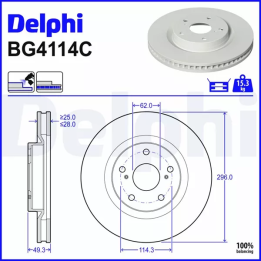 Toyota Prius Brake Disc DELPHI BG4114 | PriusParts.lt