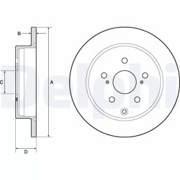Toyota Prius Brake Disc DELPHI DELBG4757C | PriusParts.lt