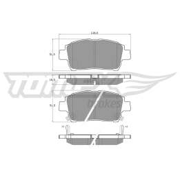 Toyota Prius Stabdžių kaladėlių komplektas TOMEX BRAKES TX 13-88 | PriusParts.lt