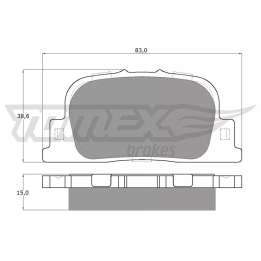 Prius II (XW20) 2003–2009 Stabdžių kaladėlių komplektas TOMEX BRAKES TX13-71 | PriusParts.lt