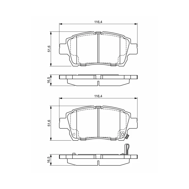 Toyota Prius Brake Pad Set, disc brake BOSCH 0 986 424 803 | PriusParts.lt