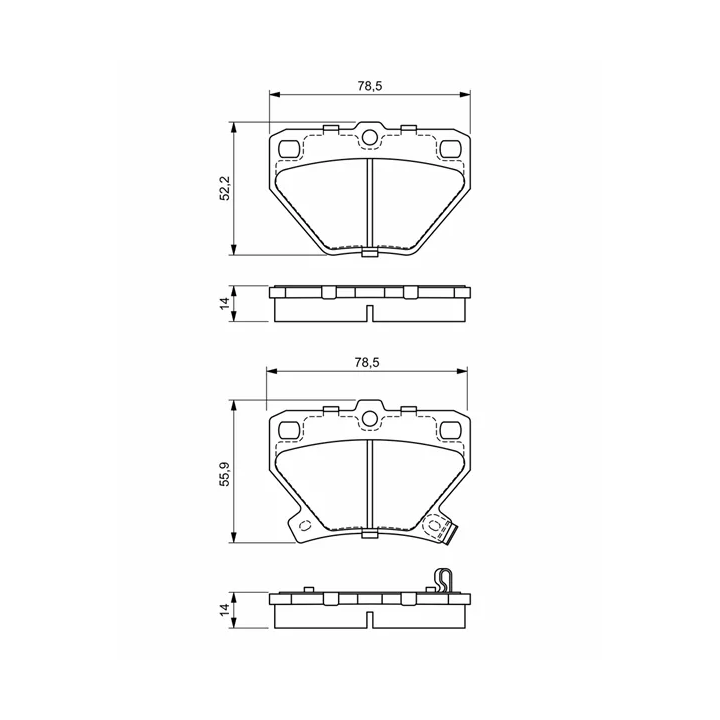 Toyota Prius Brake Pad Set, disc brake BOSCH 0 986 424 630 | PriusParts.lt