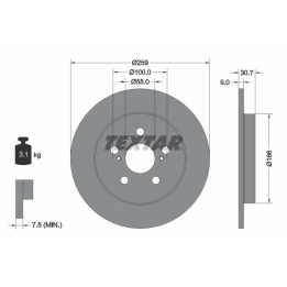 Toyota Prius Brake Disc TEXTAR 92224003 | PriusParts.lt